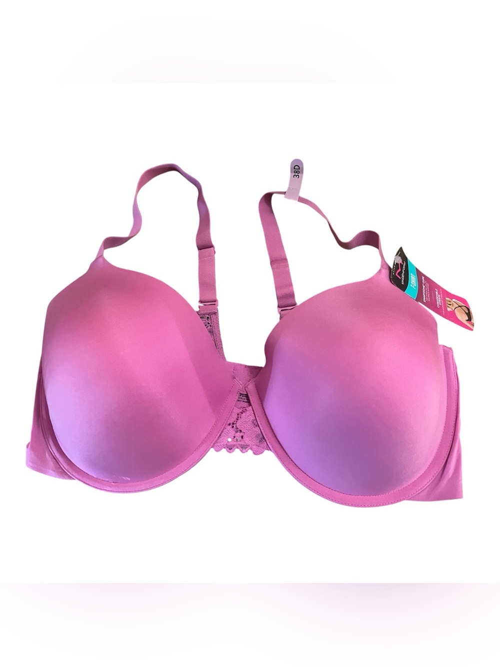 Maidenform Fuchsia Padded Underwire Bra with Lace Accent